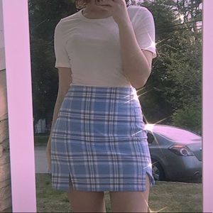 Rare Blue Plaid Brandy Melville Cara Skirt